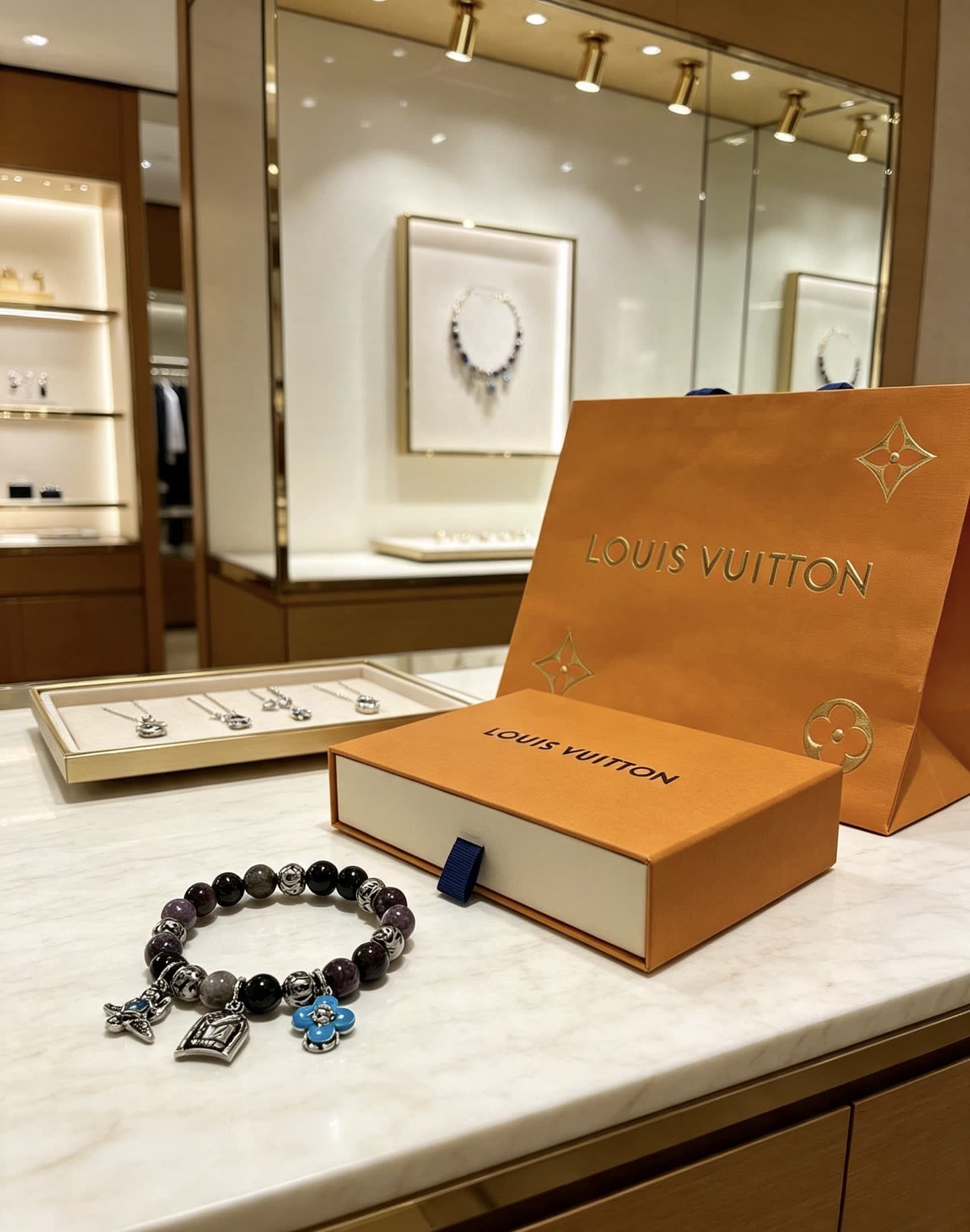 Louis Vuitton Beaded Bracelet with Charms